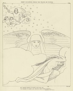 Slaap ontsnapt aan de woede van Jupiter door John Flaxman
